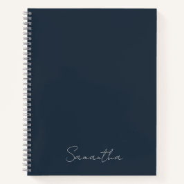 Eleganter Individuelle Name Dark Blue Notebook Notizblock