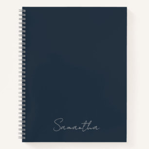 Eleganter Individuelle Name Dark Blue Notebook Notizblock