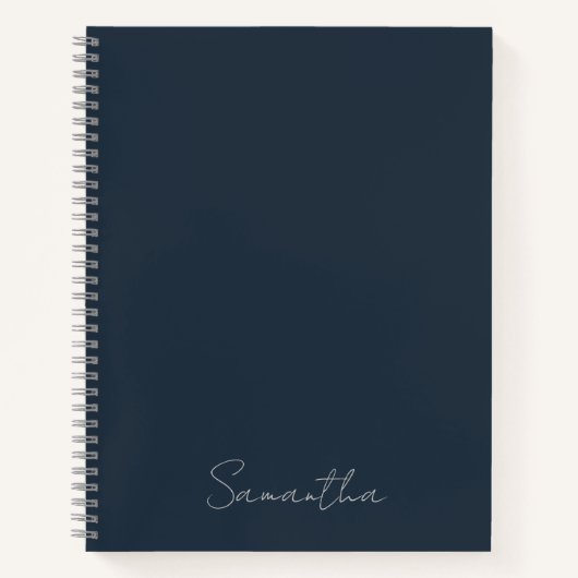 Eleganter Individuelle Name Dark Blue Notebook Notizblock (Vorderseite)