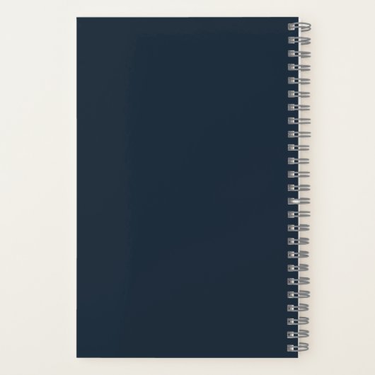 Eleganter Individuelle Name Dark Blue Notebook Notizblock (Rückseite)