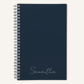 Eleganter Individuelle Name Dark Blue Notebook Notizblock (Vorderseite)