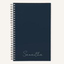 Eleganter Individuelle Name Dark Blue Notebook
