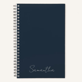 Eleganter Individuelle Name Dark Blue Notebook Notizblock
