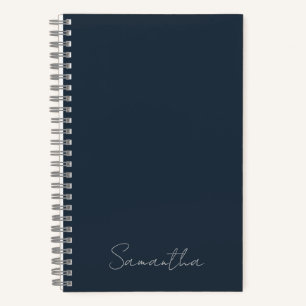 Eleganter Individuelle Name Dark Blue Notebook Notizblock