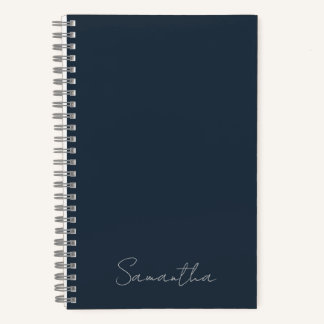 Eleganter Individuelle Name Dark Blue Notebook Notizblock