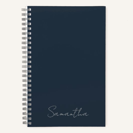 Eleganter Individuelle Name Dark Blue Notebook Notizblock (Vorderseite)
