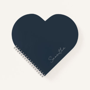 Eleganter Individuelle Name Dark Blue Notebook Notizblock