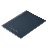 Eleganter Individuelle Name Dark Blue Notebook Notizblock (Linke Seite)