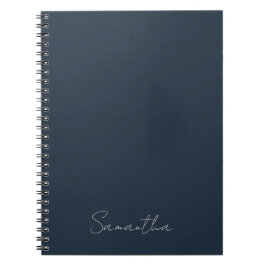 Eleganter Individuelle Name Dark Blue Notebook Notizblock