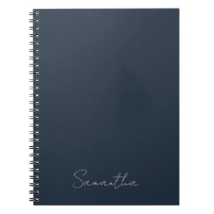 Eleganter Individuelle Name Dark Blue Notebook Notizblock