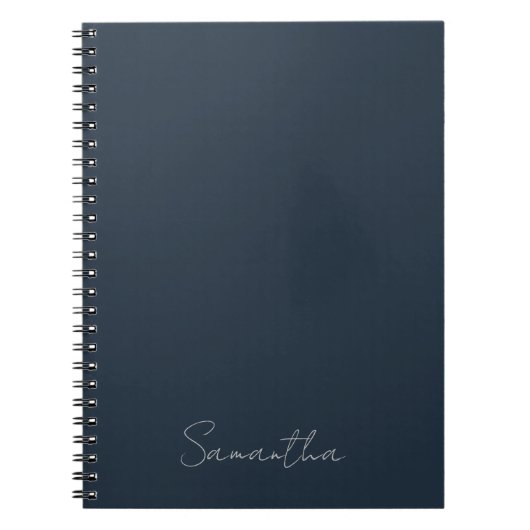 Eleganter Individuelle Name Dark Blue Notebook Notizblock (Vorderseite)