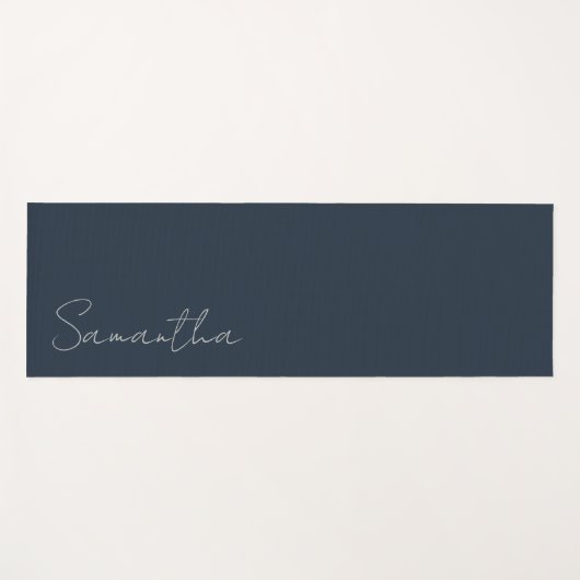 Eleganter Individuelle Name Dark Blue Yogamatte (Vorderseite (Horizontal))