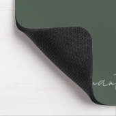 Eleganter Individuelle Name Dark Green Mousepad (Ecke)