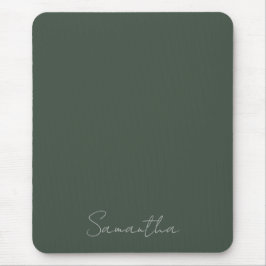 Eleganter Individuelle Name Dark Green Mousepad