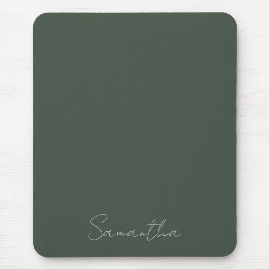 Eleganter Individuelle Name Dark Green Mousepad (Vorne)