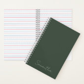 Eleganter Individuelle Name Dark Green Notizblock (Innen)