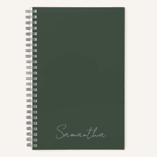 Eleganter Individuelle Name Dark Green Notizblock