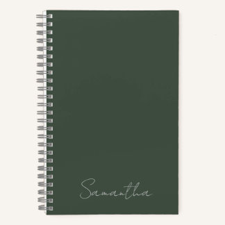 Eleganter Individuelle Name Dark Green Notizblock