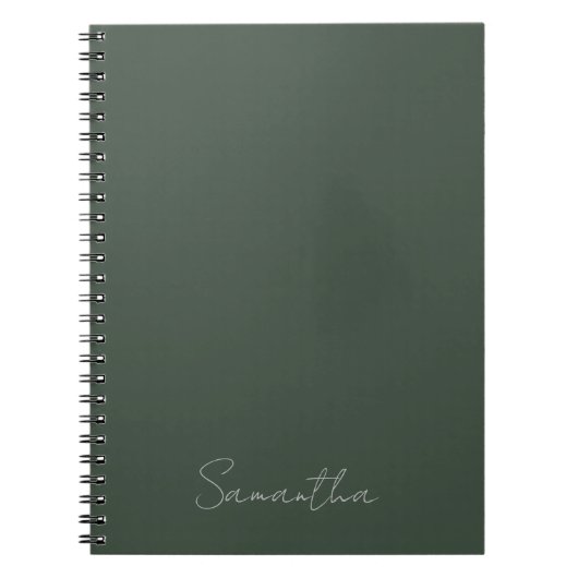 Eleganter Individuelle Name Dark Green Notizblock (Vorderseite)
