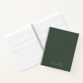 Eleganter Individuelle Name Dark Green Notizblock (Innenseite)
