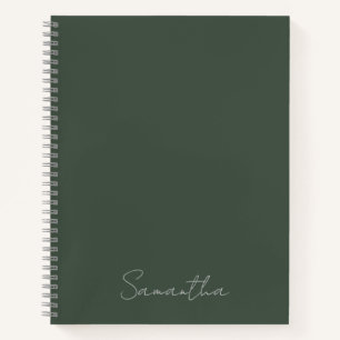 Eleganter Individuelle Name Dark Green Notizblock