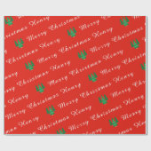 Eleganter Individuelle Name Frohe Weihnachten Rote Geschenkpapier (Flach)