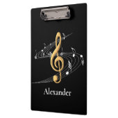 Eleganter Individuelle Name für Gold und Black Mus Klemmbrett (Links)
