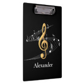 Eleganter Individuelle Name für Gold und Black Mus Klemmbrett (Rechts)