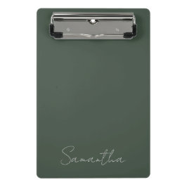 Eleganter Individuelle Name Green Blue Mini Klemmbrett