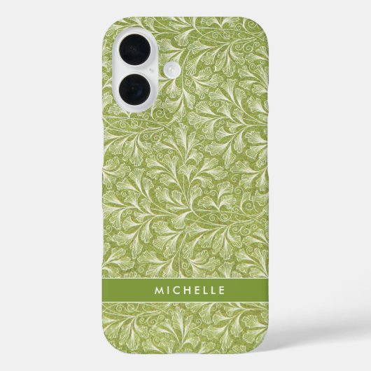 Eleganter Individuelle Name Green Botanical Case-Mate iPhone Hülle (Rückseite)