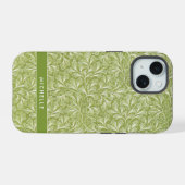 Eleganter Individuelle Name Green Botanical iPhone 15 Hülle (Rückseite (Horizontal))