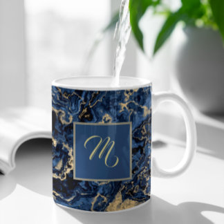 Eleganter Individuelle Name-Kaffee aus blau-goldfa Kaffeetasse