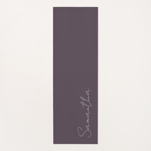 Eleganter Individuelle Name Lila Taupe Yogamatte (Vorderseite)