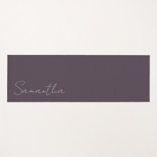 Eleganter Individuelle Name Lila Taupe Yogamatte (Vorderseite (Horizontal))