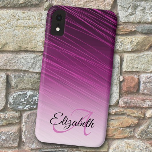 Eleganter Individuelle Name Monogram Lila Ombre St Case-Mate iPhone Hülle