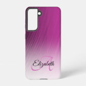 Eleganter Individuelle Name Monogram Lila Ombre St Samsung Galaxy Hülle (Rückseite)