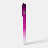 Eleganter Individuelle Name Monogram Lila Streaks iPhone Hülle (Linke Seite)