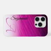 Eleganter Individuelle Name Monogram Lila Streaks iPhone Hülle (Rückseite (Horizontal))