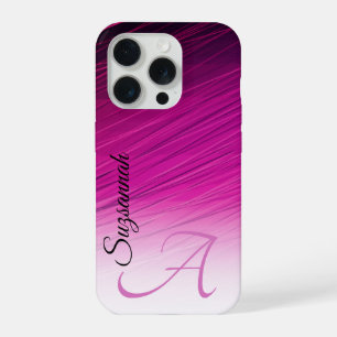 Eleganter Individuelle Name Monogram Lila Streaks iPhone 15 Pro Hülle