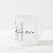 Eleganter individuelle Name Monogramm mattierter G Mattglastasse (VorderseiteRechts)