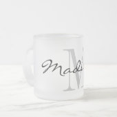 Eleganter individuelle Name Monogramm mattierter G Mattglastasse (Vorderseite Links)