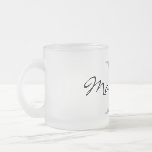 Eleganter individuelle Name Monogramm mattierter G Mattglastasse (Links)