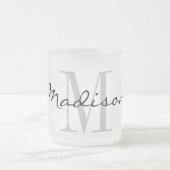 Eleganter individuelle Name Monogramm mattierter G Mattglastasse (Mittel)