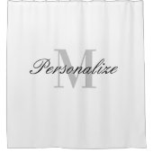 Eleganter individuelle Name, monogramm schwarz-wei Duschvorhang (Vorderseite)