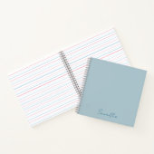 Eleganter Individuelle Name Pastel Blue Notebook Notizblock (Innenseite)