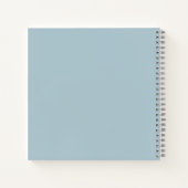 Eleganter Individuelle Name Pastel Blue Notebook Notizblock (Rückseite)