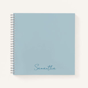 Eleganter Individuelle Name Pastel Blue Notebook Notizblock