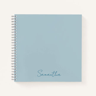 Eleganter Individuelle Name Pastel Blue Notebook Notizblock