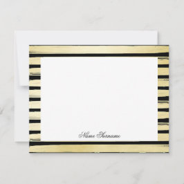 Eleganter individuelle Name schwarze Goldfolie ges Mitteilungskarte