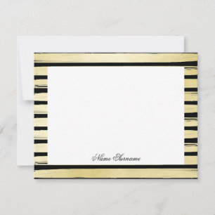 Eleganter individuelle Name schwarze Goldfolie ges Mitteilungskarte